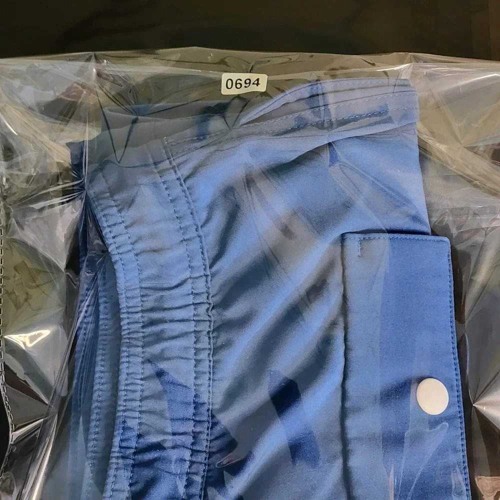 Gap Pool Short Swim Trunks Mens Medium Blue Solid Drawstring Mesh Lined EUC